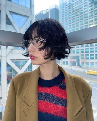 パーマ ボブ.顔周りカット カット/ユキカのヘアスタイル