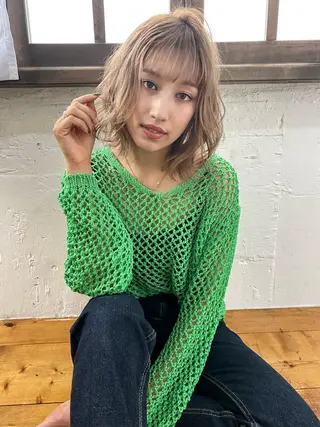 ミディアム カラー reverie【レヴリー】所属・夜23時まで予約🉑 reverieあきらのヘアスタイル