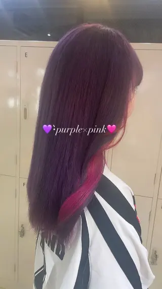 ロング カラー HIKARI🐈‍⬛ レイヤー×デザインのヘアスタイル