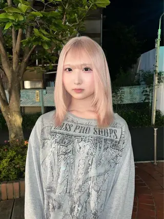 セミロング カラー AIRA/ブリーチ ‪/透明感カラーのヘアスタイル