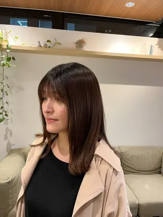 セミロング 髪質改善 HALO hair salon【ヘイロー】所属・暖色カラー🟥ショウ ✖️ウルフ&レイヤーのヘアスタイル