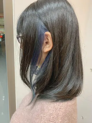 ミディアム カラー 白髪ぼかしハイライト 柳川拓哉のヘアスタイル