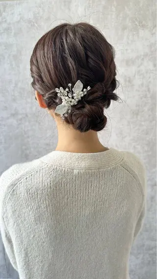 セミロング ヘアアレンジ 暖色カラー❤️横浜 エクステらん🦖のヘアスタイル