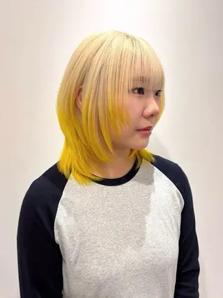 ミディアム カラー ハイトーン/ウルフ/ レイヤー/Asukaのヘアスタイル