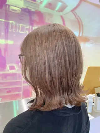 ミディアム カラー パーマ ヘアアレンジ メンズ 🤍透明感カラー🤍 ブリーチ🤍AINEのヘアスタイル