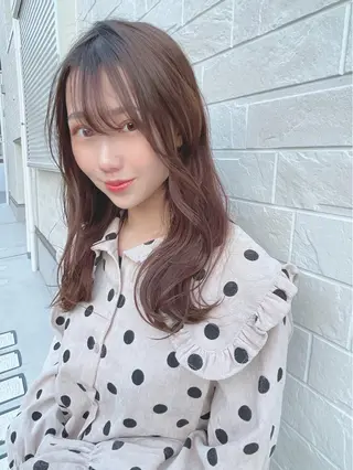 セミロング カラー パーマ ヘアアレンジ 【公式】amble luxe池袋東口🩷のヘアスタイル