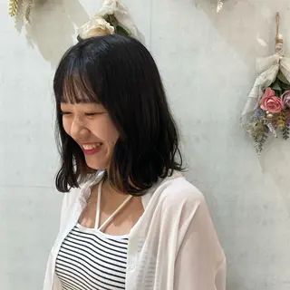 ミディアム 透明感ワンカラー 🎀髪質改善/AOのヘアスタイル