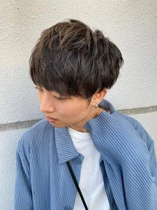 ミディアム パーマ メンズ 柳澤 和也のヘアスタイル