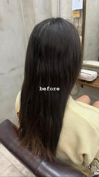 ロング カラー 艶髪/ハイトーン/ ヘアセット/モエノのヘアスタイル