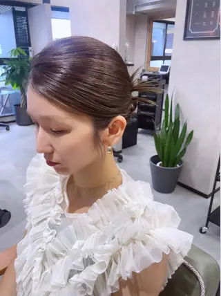 ミディアム カラー パーマ ヘアアレンジ SUNNY ななのヘアスタイル