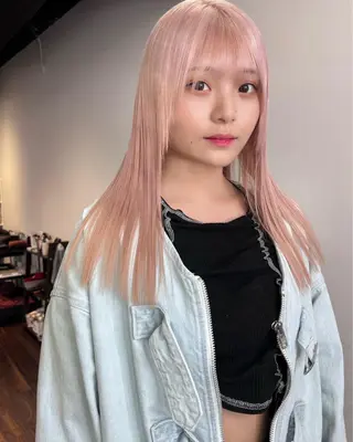 セミロング カラー 🧡色落ちまで2度綺 麗なカラー🧡ヨシキのヘアスタイル