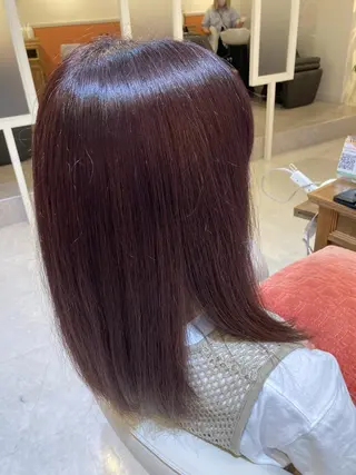 ミディアム カラー 山﨑 まなかのヘアスタイル