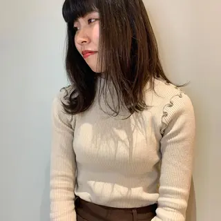 ミディアム カラー ミディアムパーマ /癖毛パーマのヘアスタイル