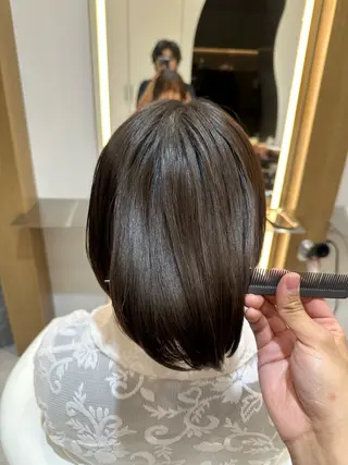 ミディアム 透明感カラー/伊藤 陸/soigneのヘアスタイル