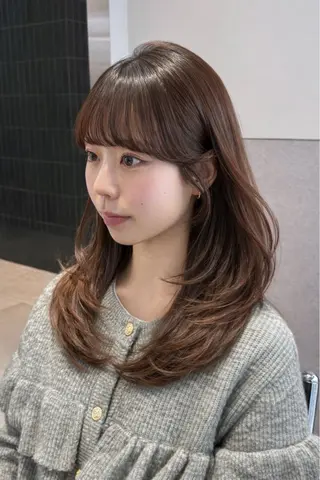 セミロング 映える顔まわり/前髪 特化 💗 ユキマのヘアスタイル