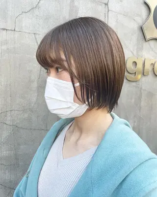 ショート カラー ヘアアレンジ 髪質改善カラー&TR 縮毛矯正/弱酸性矯正のヘアスタイル