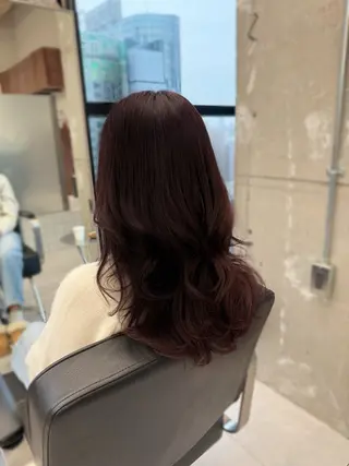 セミロング カラー ヘアアレンジ 縮毛矯正+モテカラー 🎀✨MIHOのヘアスタイル