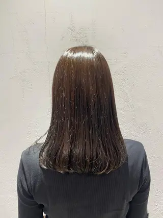 セミロング カラー ベージュ/アレンジ /横浜/杉本千夏のヘアスタイル