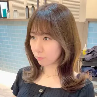 セミロング 🌹ハッシュカット、 レイヤー韓国ヘア🌹のヘアスタイル
