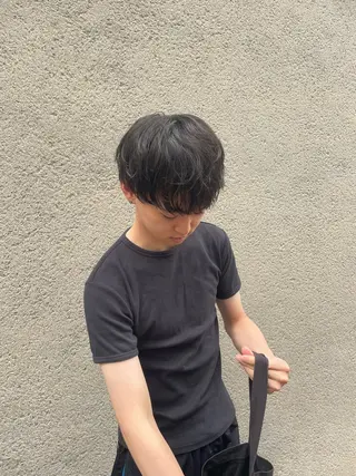 メンズ 慎太朗/パーマ/ボブ /センターパートのヘアスタイル