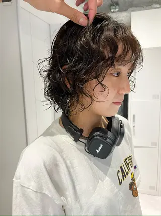 ショート パーマ レディースパーマ モデル募集RIKOのヘアスタイル