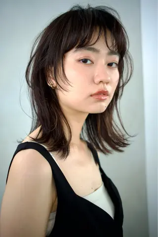 ミディアム カラー 頭皮につけないカラー /白髪ぼかし/実加永のヘアスタイル