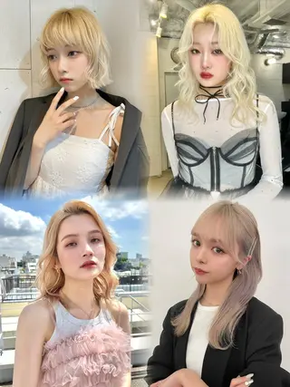 セミロング カラー ヘアアレンジ 韓国/ハイトーン/ ボブ🎀MIKU🎀のヘアスタイル