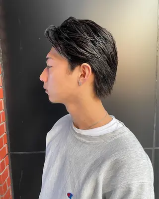 ショート メンズ スパイキーパーマ 柏NO1 藤本葉のヘアスタイル