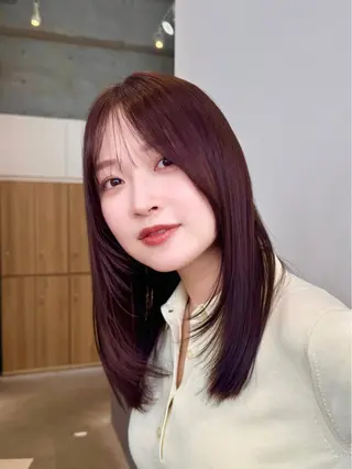 ミディアム カラー 🫧髪質改善/Wカラ ー 暖色 🌸桜🌸のヘアスタイル