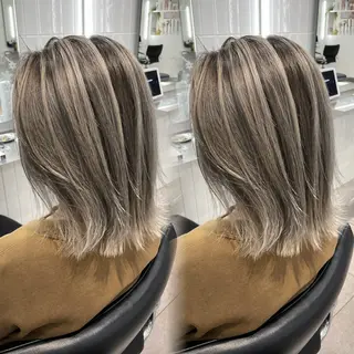 セミロング カラー 表参道/ハイライト バレイヤージュのヘアスタイル