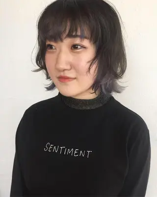 ショート カラー aW HAIRカンノ カナエのヘアスタイル