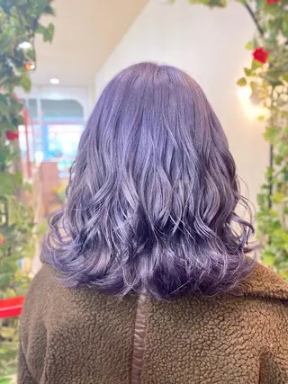 ミディアム ゆぴ☾‪/推しカラー /ハイトーンのヘアスタイル