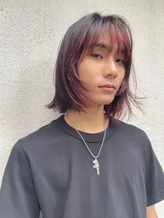 ミディアム カラー パーマ CEINE OURのヘアスタイル