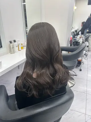 ロング カラー パーマ ヘアアレンジ メンズ キッズ ブリーチなしカラー/ ブラウン/レイヤーのヘアスタイル