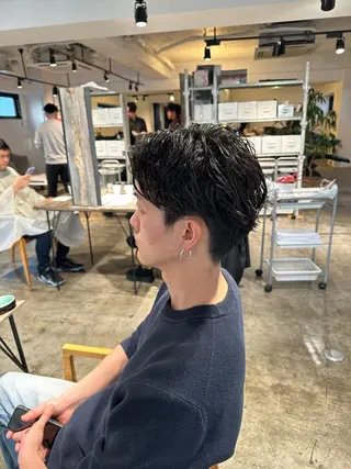 ミディアム パーマ メンズ 【メンズ職人】 ✂️佐藤友のヘアスタイル