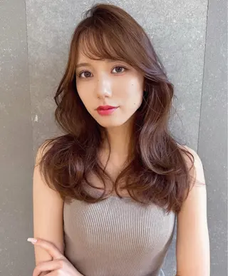 セミロング みく/韓国風艶カラー /透明感カラーのヘアスタイル