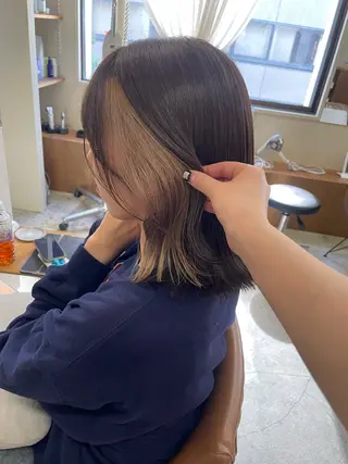 ミディアム カラー 山下 悠月のヘアスタイル