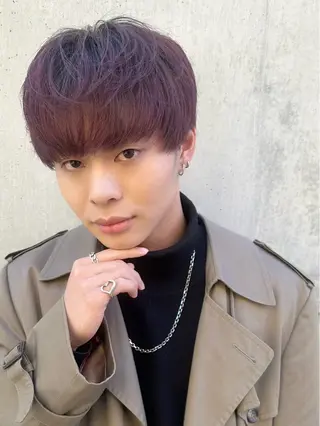 メンズ ハイトーンカラー 🤍🫧 長井 律のヘアスタイル