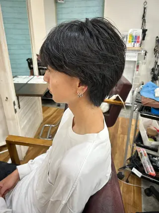 ショート パーマ メンズ CECIL hair なんば店所属・メンズパーマ 艶髪☆店長☆有馬のヘアスタイル