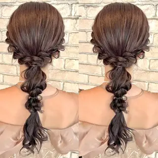 ロング ヘアアレンジ ヘアメ🎀推しカラー 🥣横浜/しほ🧸のヘアスタイル