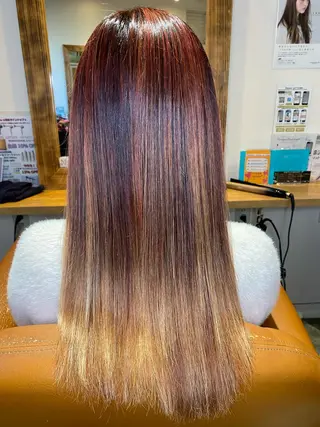 ロング カラー 髪質改善×矯正🫧 韓国ヘアasamiのヘアスタイル