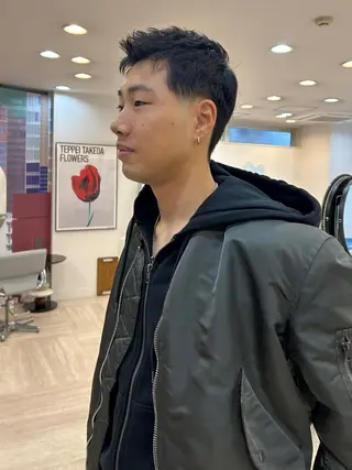 ショート メンズ 海/パーマ /曲がる縮毛矯正のヘアスタイル