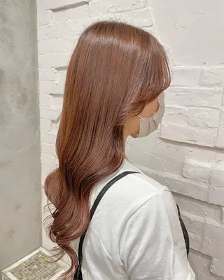 ロング カラー ヘアアレンジ 【ピンク/韓国ヘア/ ヘアセット】亜海のヘアスタイル