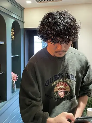 メンズ パーマ 【メンズカット/パー マ✂️】momo🌷のヘアスタイル