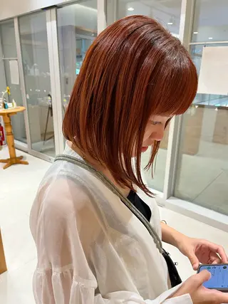 ミディアム カラー 宮永 れいなのヘアスタイル