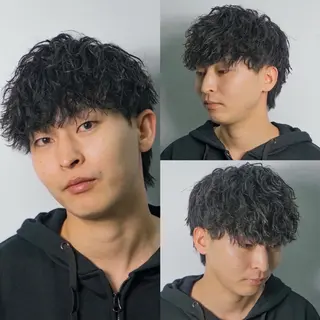 パーマ メンズ 鉄尾 竜馬のヘアスタイル