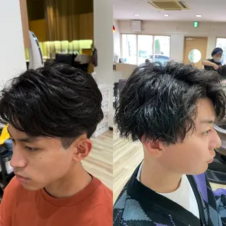 ショート パーマ メンズ 🌈派手髪ハイトーン 🌈鈴木亮太🌈のヘアスタイル