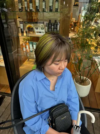 ミディアム カラー ヘアアレンジ 加藤 愛実のヘアスタイル