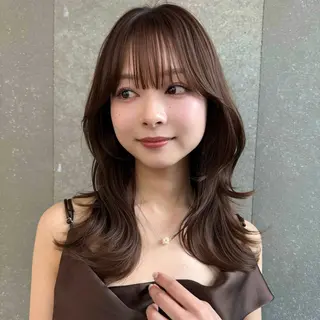 セミロング カラー 韓国レイヤー🇰🇷 /縮毛矯正💎/月音のヘアスタイル