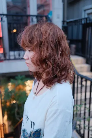 セミロング パーマ 【お洒落パーマ】 Elme　肥塚康汰郎のヘアスタイル